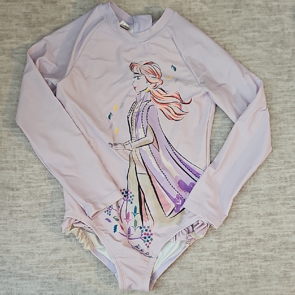 Hanna Andersson Kids Swim One Piece - Lavender with Princess Design